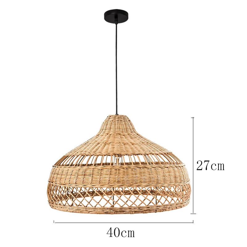 New Chinese Style Pendant Lights Rattan Handmake Hanging Lamp for Living Room Decoration Dining Room Light Fixture E27 Luminaire