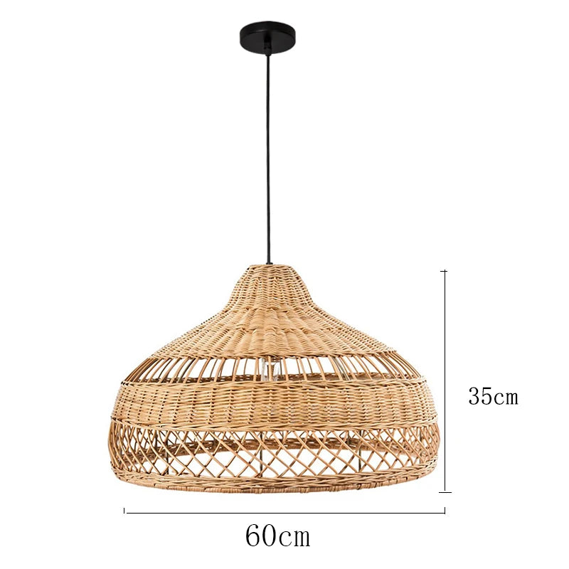 New Chinese Style Pendant Lights Rattan Handmake Hanging Lamp for Living Room Decoration Dining Room Light Fixture E27 Luminaire