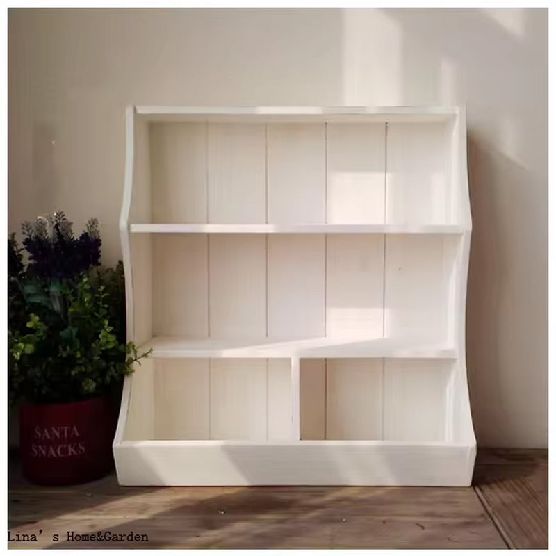 3 Tier Farmhouse Hand Crafted Solid French Style Wood Wall Shelf
