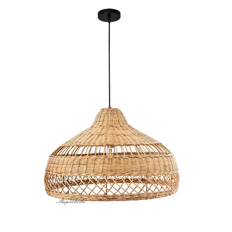 New Chinese Style Pendant Lights Rattan Handmake Hanging Lamp for Living Room Decoration Dining Room Light Fixture E27 Luminaire