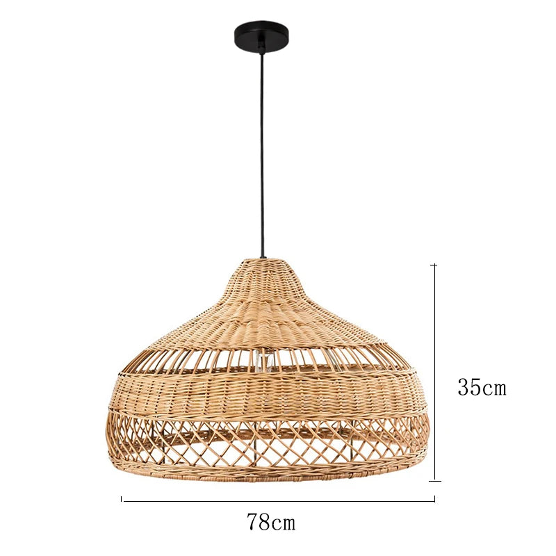 New Chinese Style Pendant Lights Rattan Handmake Hanging Lamp for Living Room Decoration Dining Room Light Fixture E27 Luminaire